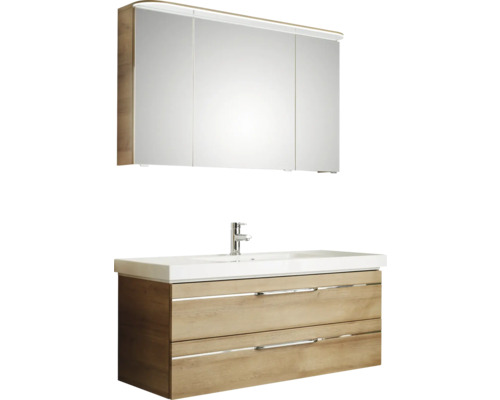 Badezimmermöbel Set mit Waschtischunterschrank, Waschbecken und Spiegelschrank