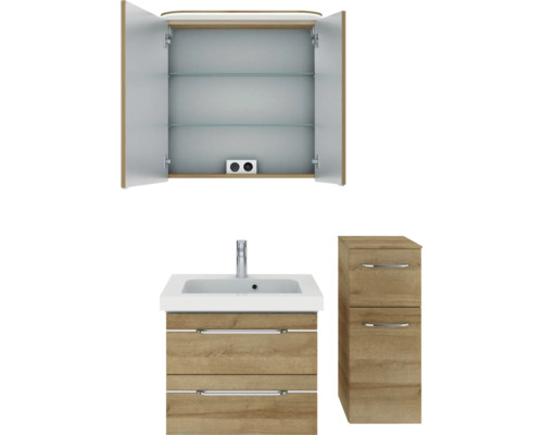 Badezimmer-Set mit Spiegelschrank, Waschtisch und Unterschrank
