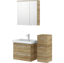 Badezimmermöbelset mit Waschbeckenunterschrank, Spiegelschrank und Seitenschrank