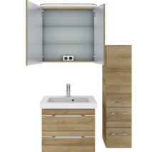 Badezimmer-Set mit Waschtisch, Spiegelschrank und Hochschrank