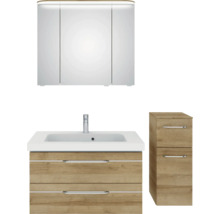 Badezimmer Möbelset mit Spiegelschrank, Waschbeckenunterschrank und Seitenschrank