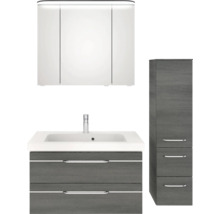 Badezimmer Möbelset mit Waschtischunterschrank, Spiegelschrank und Hochschrank