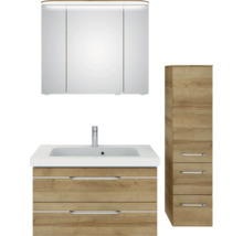 Badezimmer-Set mit Spiegelschrank, Waschbeckenunterschrank und Hochschrank