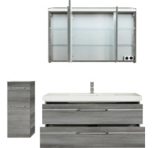 Badezimmerset mit Waschtischunterschrank, Spiegelschrank und Seitenschrank