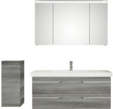 Badezimmerset mit Waschbeckenunterschrank, Spiegelschrank und Hochschrank
