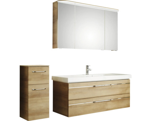 Badezimmermöbelset mit Spiegelschrank, Waschbeckenunterschrank und Unterschrank