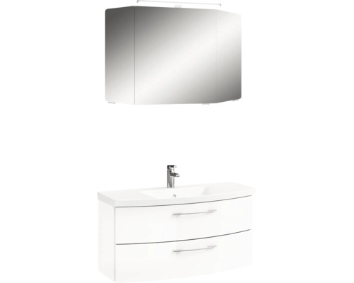 Badezimmer-Set mit Waschtischunterschrank, Waschbecken und Spiegelschrank