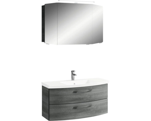 Badmöbelset mit Waschtischunterschrank, Waschbecken und Spiegelschrank