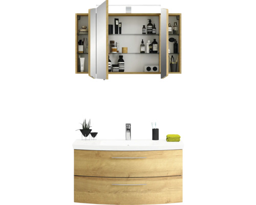 Badezimmermöbel-Set mit Spiegelschrank und Waschtischunterschrank