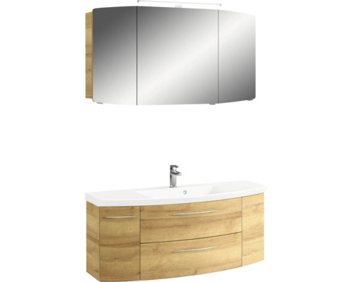 Badmöbelset mit Spiegelschrank, Waschbeckenunterschrank und Waschbecken