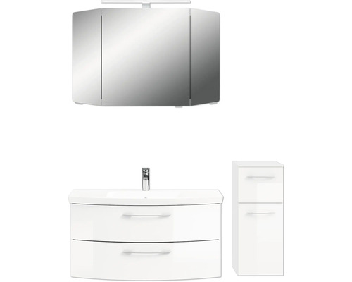 Badezimmer-Set mit Spiegelschrank, Waschtischunterschrank und Seitenschrank