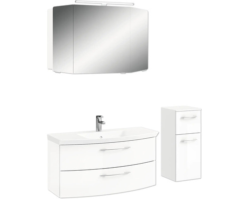 Badezimmer-Set mit Spiegelschrank, Waschbeckenunterschrank und Seitenschrank