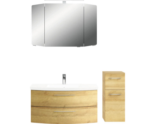 Badezimmerset mit Spiegelschrank, Waschtisch und Seitenschrank