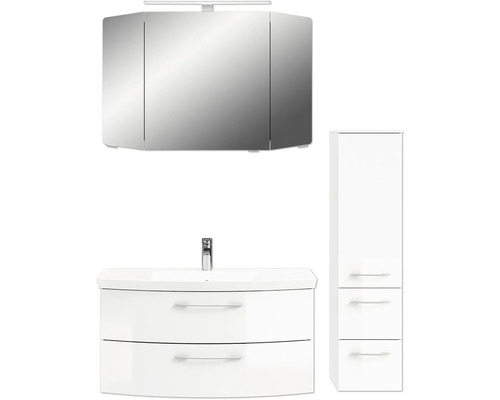 Badezimmer-Set mit Spiegelschrank, Waschtischunterschrank und Hochschrank