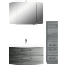 Badezimmer-Set mit Spiegelschrank, Waschtisch und Hochschrank