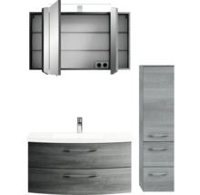 Badezimmerset mit Spiegelschrank, Waschtisch und Hochschrank