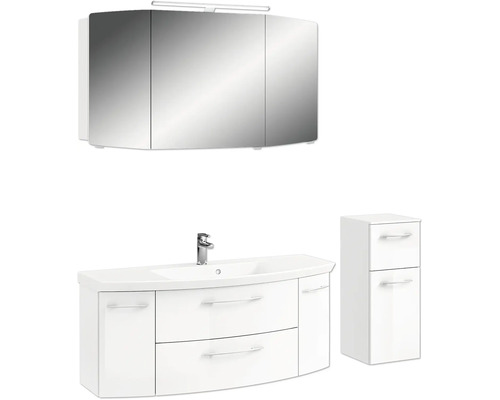 Badezimmer-Set mit Spiegelschrank, Waschtisch und Hochschrank