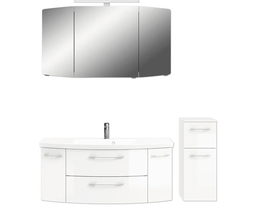 Badezimmer-Set mit Spiegelschrank, Waschbeckenunterschrank und Seitenschrank