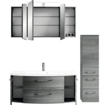 Badezimmermöbelset mit Waschtisch, Spiegelschrank und Hochschrank