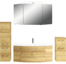 Badezimmerset mit Waschtisch, Spiegelschrank und Hochschränken