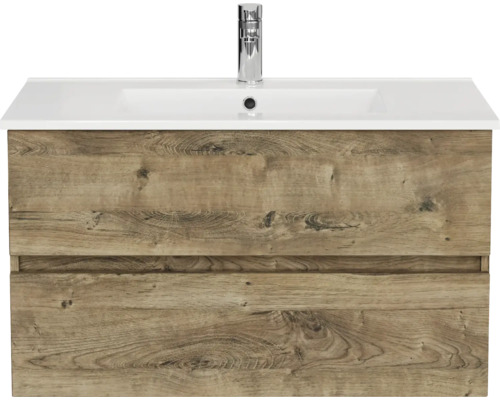 Waschtischunterschrank mit Waschbecken und Armatur