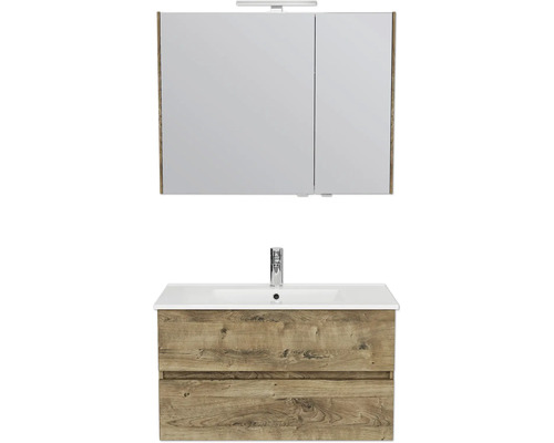 Badezimmerset mit Spiegelschrank, Waschbecken und Unterschrank