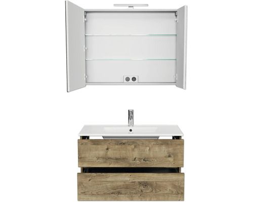 Waschtisch mit Unterschrank und Spiegelschrank für das Badezimmer