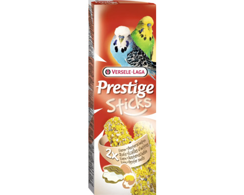 Vogelsnack VERSELE-LAGA Prestige Sticks mit Eier- und Austerschalen 2 x 30 g für Wellensittiche
