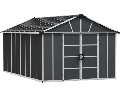 Gartenhaus CANOPIA by Palram Yukon inkl. Fußboden 332 x 519 cm grau Metall Gerätehaus mit Doppeltür und Satteldach