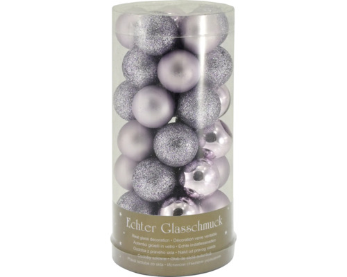 Christbaumkugeln Glas Ø 2,5 cm 35 Stück lila