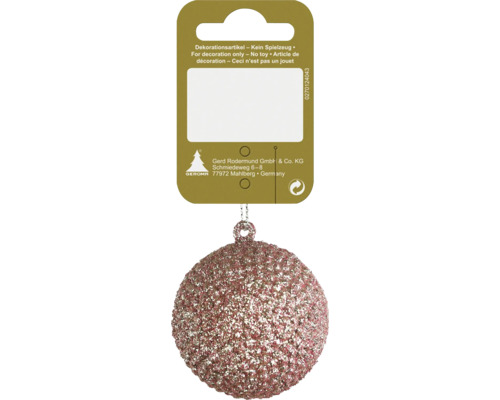 Weihnachtsdeko Hänger Kugel Glitzer Ø 5 cm rosa