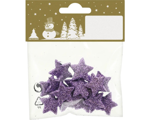 Weihnachtsdeko Sterne Glitzer 2 cm flieder