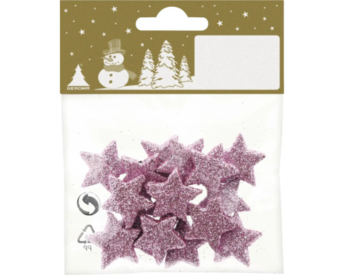 Weihnachtsdeko Sterne Glitzer 2 cm rosa