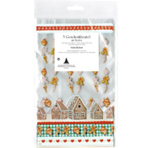 Fünf Geschenktüten mit Boden und Weihnachtsmotiven, Größe 14,5 x 23,5 Zentimeter
