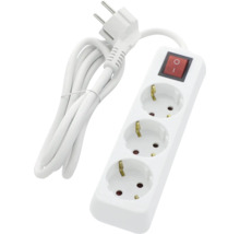 Dreifachsteckdose mit Schalter und Stecker