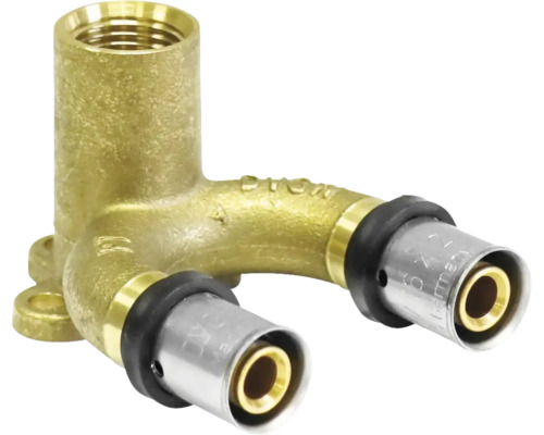 Pressfitting Winkelstück aus Messing mit Innengewinde