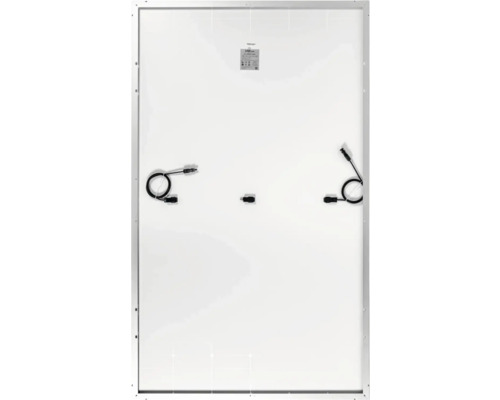 Rückseite eines Solarmoduls mit Kabeln und Anschlüssen