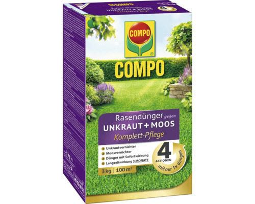 Rasendünger Compo gegen Unkraut-Moos 3 kg 100 m² Rasendünger Compo gegen Unkraut-Moos 3 kg 100 m²