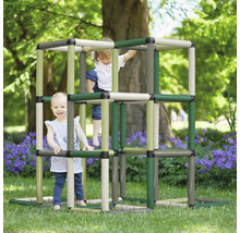 Kinderspielplatz mit zwei Kindern im Garten.