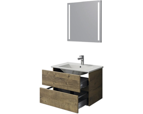 Badezimmer Waschtischkombination mit Unterschrank, Waschbecken und Spiegel