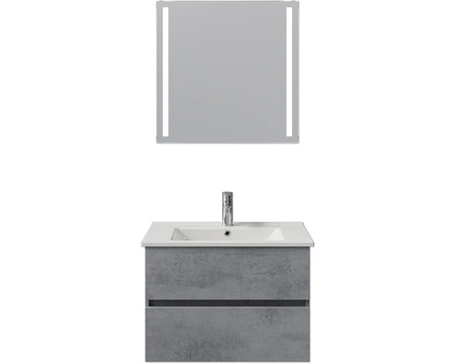 Badezimmermöbel-Set mit Waschbeckenunterschrank, Waschbecken und Spiegel