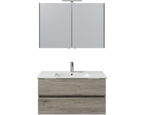 Waschtisch mit Unterschrank und Spiegelschrank für das Badezimmer