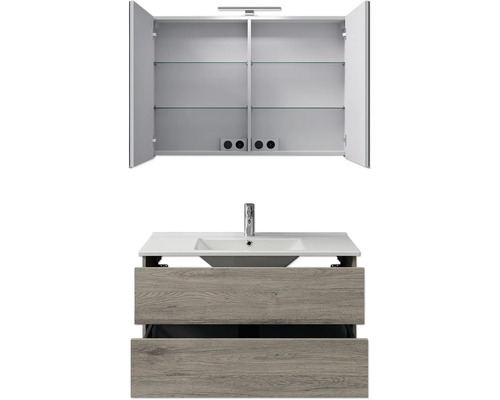 Waschbeckenunterschrank mit Spiegelschrank zur Aufbewahrung im Badezimmer