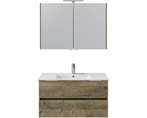 Waschtisch mit Unterschrank und Spiegelschrank für das Badezimmer