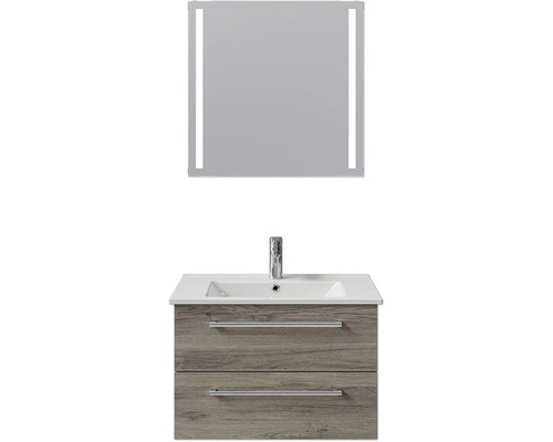 Waschtischkombination mit Spiegel und zwei Schubladen