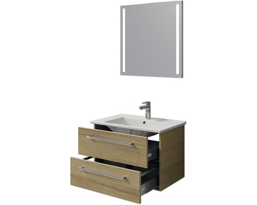 Badezimmermöbel-Set mit Waschtischunterschrank, Waschbecken und Spiegel
