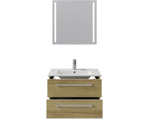 Waschtischkombination mit Spiegel und zwei Schubladen