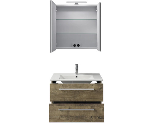 Waschtischunterschrank mit Waschbecken und Spiegelschrank zur Aufbewahrung im Badezimmer