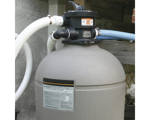 Sandfilteranlage für Schwimmbecken mit Schlauchanschlüssen