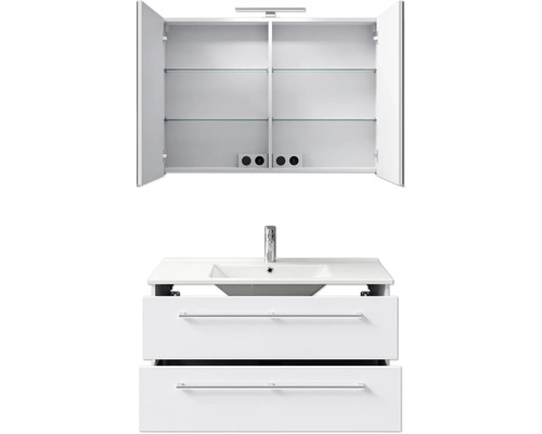 Waschtischkombination mit Spiegelschrank und Schubladen
